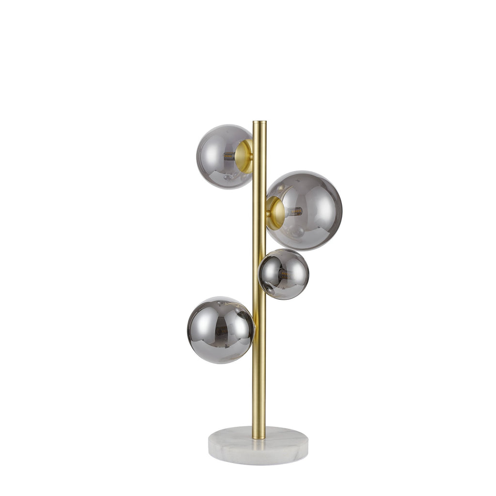NL9326/SM9 Prague 4 Light Table Lamp Satin Gold Smoke Plated