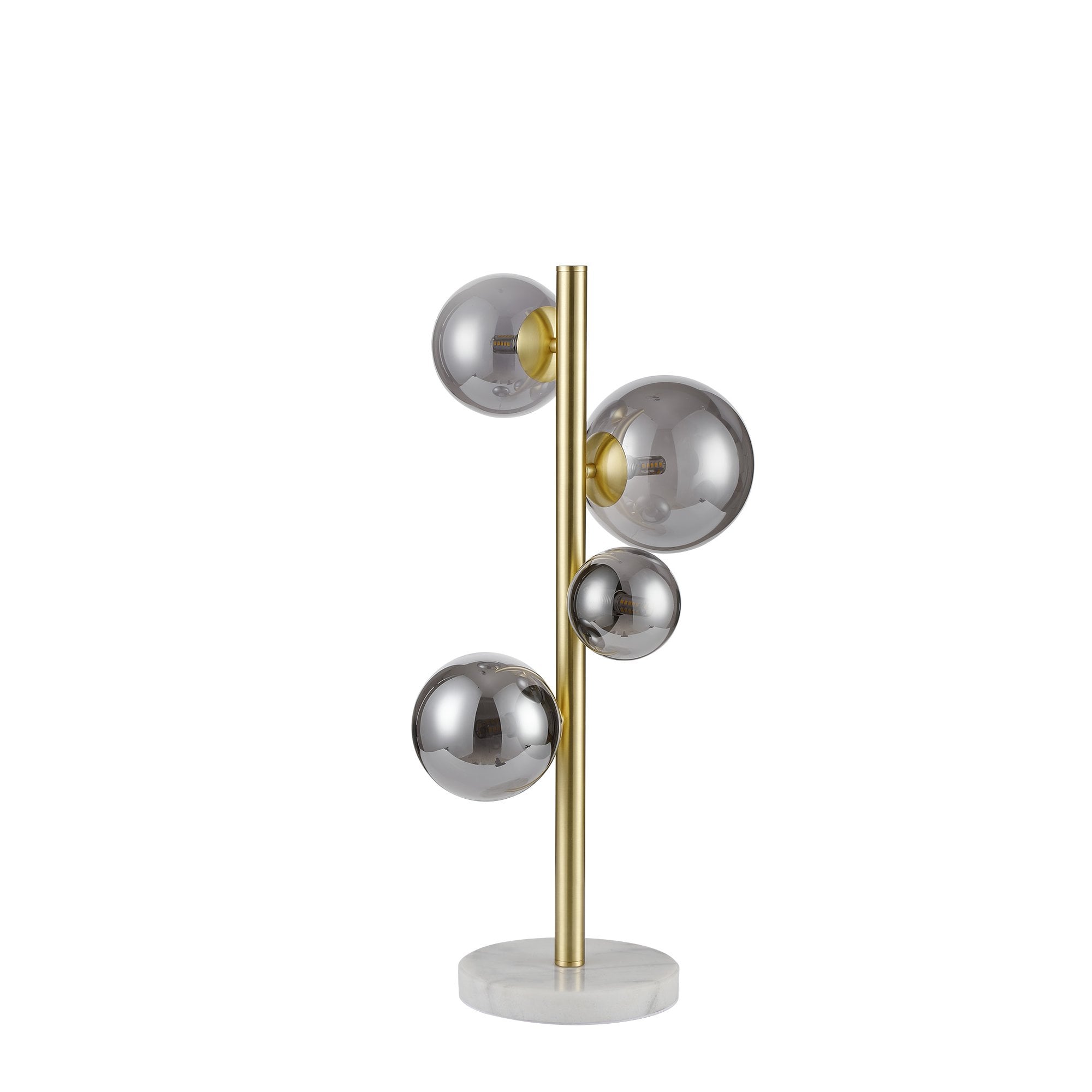 NL9326/SM9 Prague 4 Light Table Lamp Satin Gold Smoke Plated