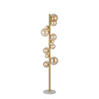 NL9327/AM9 Prague 11 Light Floor Lamp Satin Gold Amber Plated