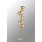 NL9327/AM9 Prague 11 Light Floor Lamp Satin Gold Amber Plated