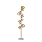 NL9327/AM9 Prague 11 Light Floor Lamp Satin Gold Amber Plated