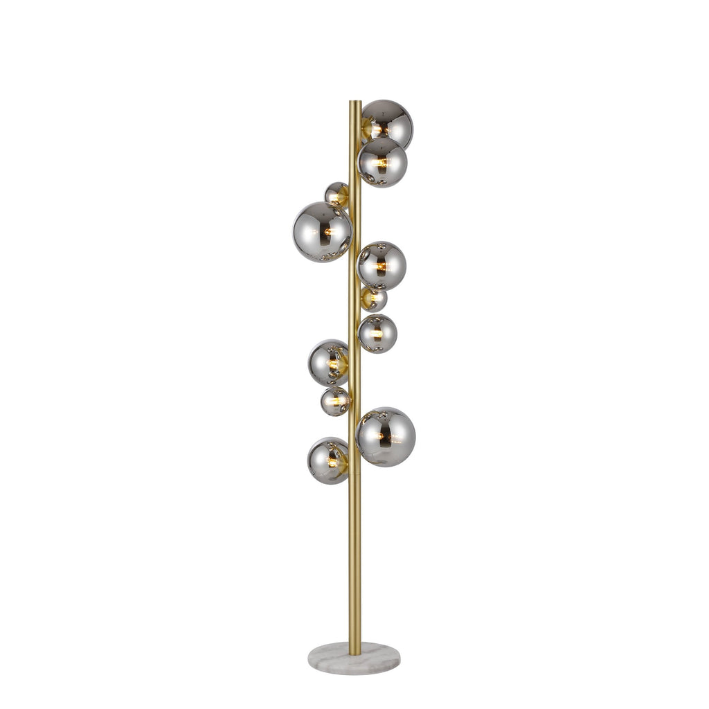 NL9327/CH9 Prague 11 Light Floor Lamp Satin Gold Chrome Plated