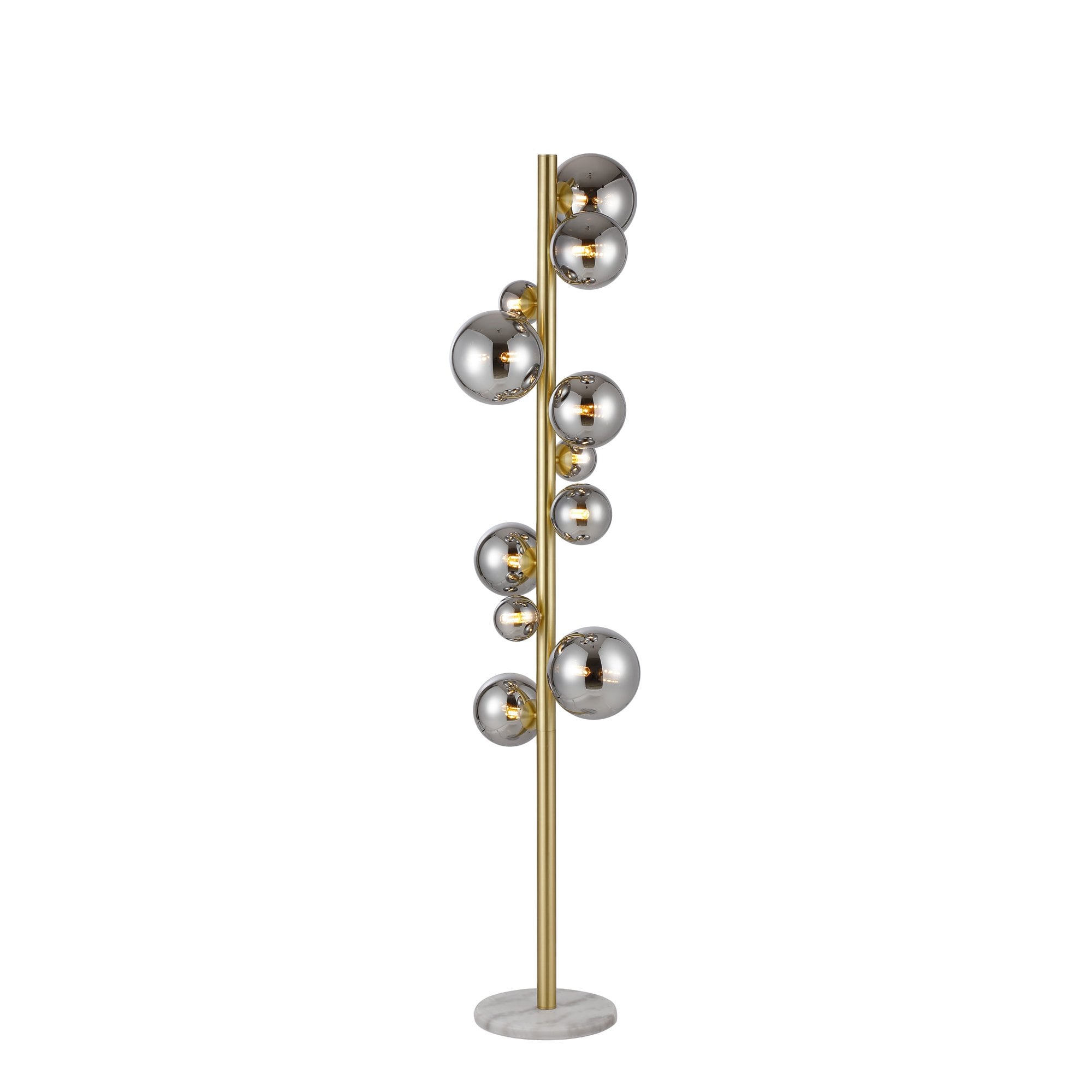 NL9327/CH9 Prague 11 Light Floor Lamp Satin Gold Chrome Plated