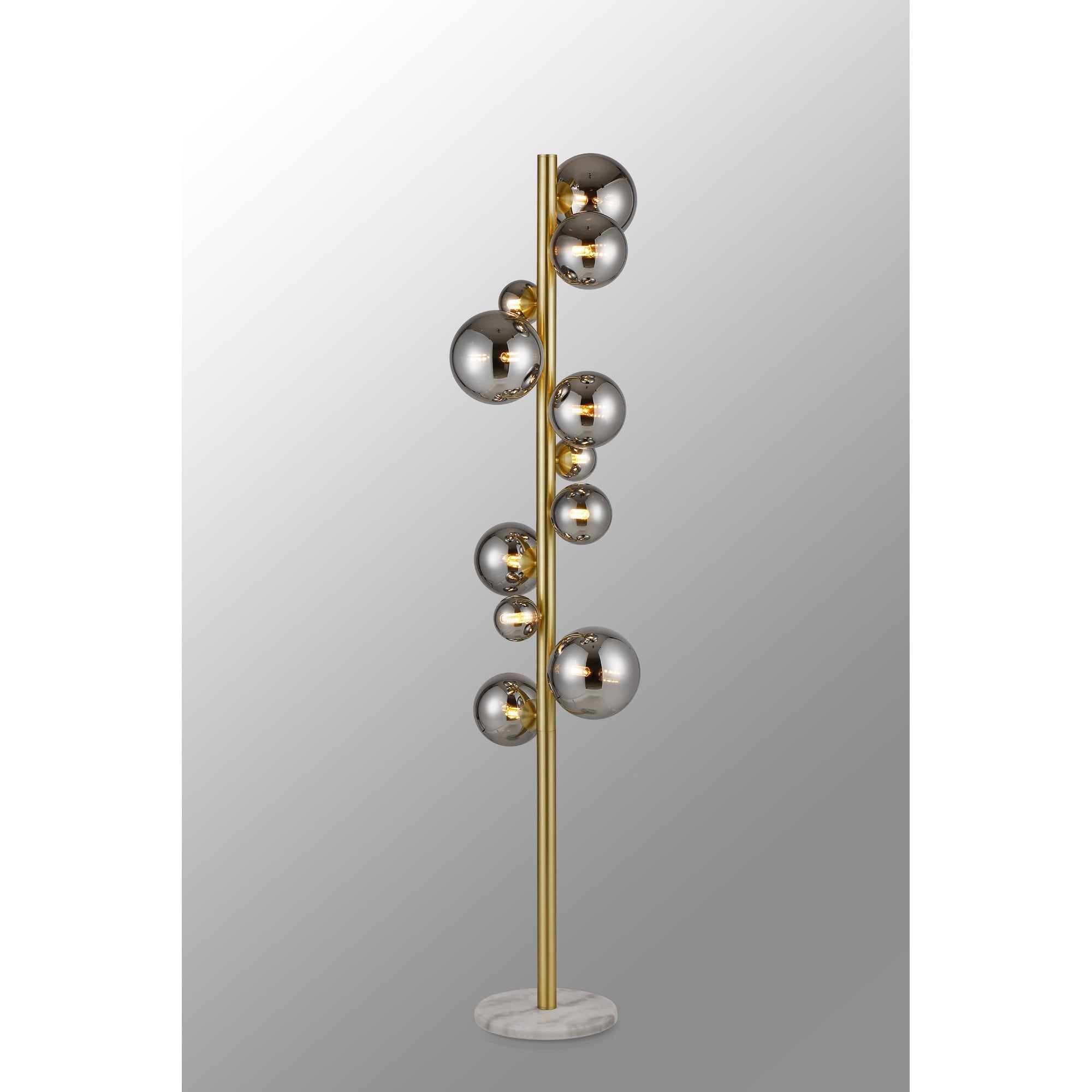 NL9327/CH9 Prague 11 Light Floor Lamp Satin Gold Chrome Plated