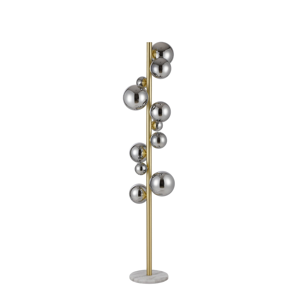 NL9327/CH9 Prague 11 Light Floor Lamp Satin Gold Chrome Plated