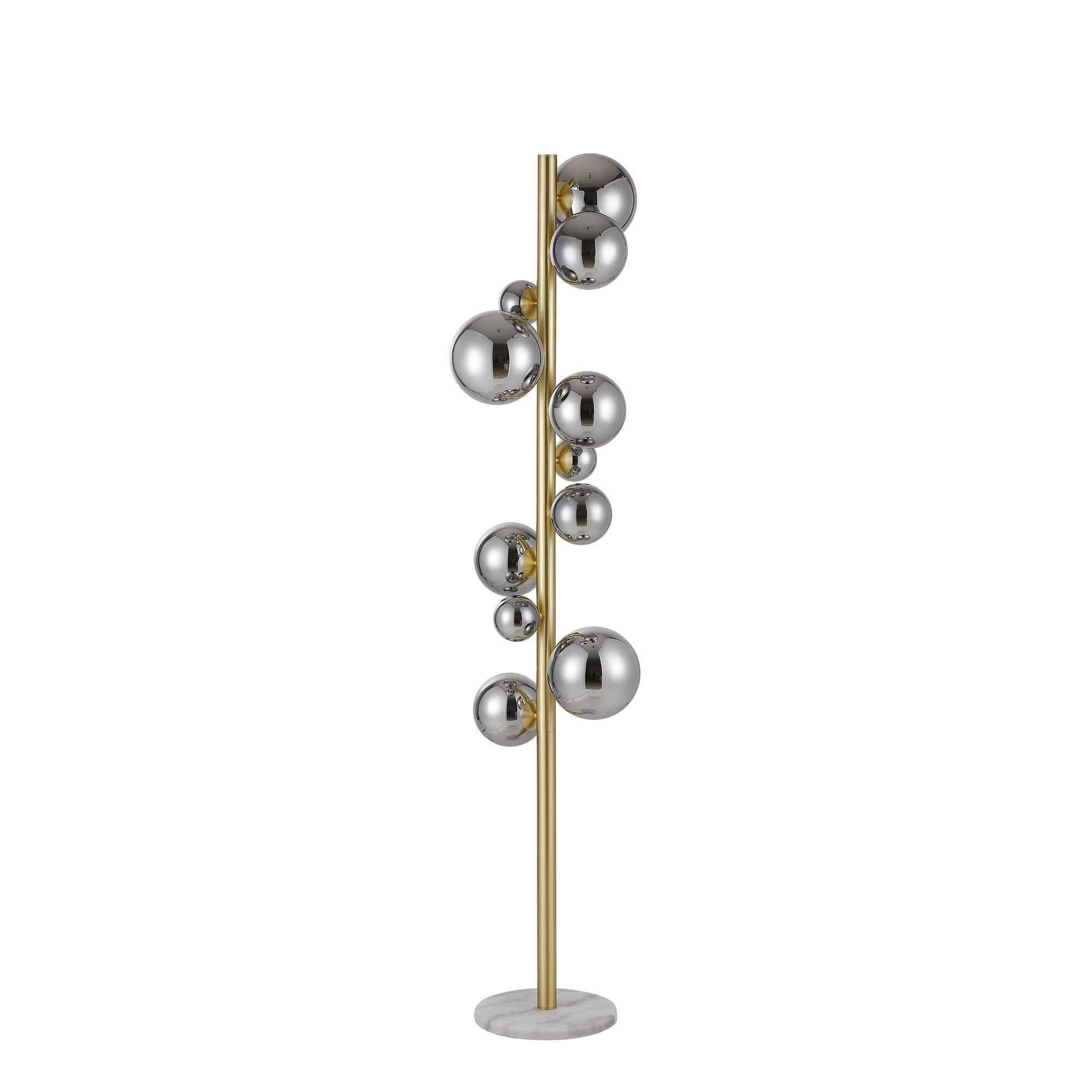 NL9327/CH9 Prague 11 Light Floor Lamp Satin Gold Chrome Plated