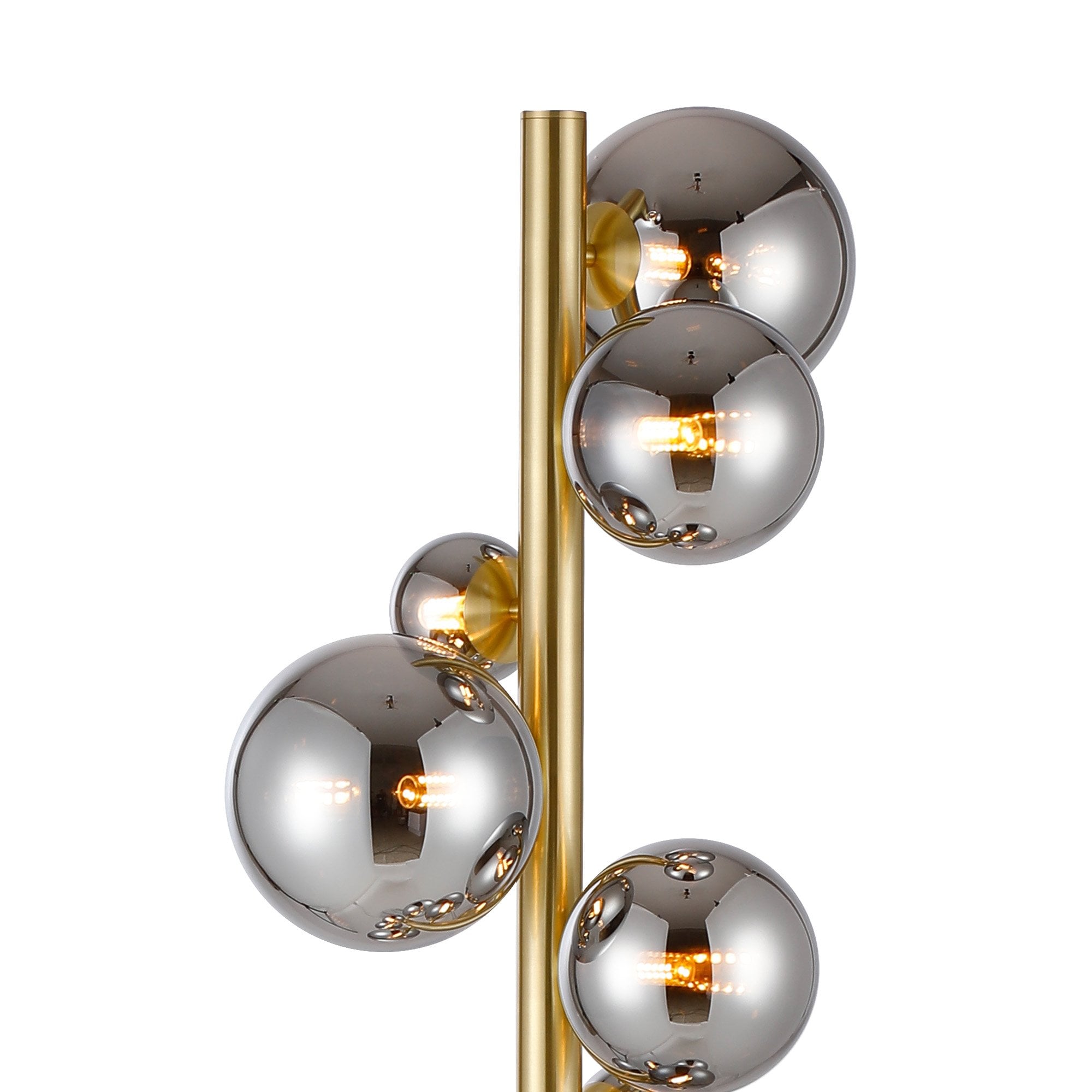 NL9327/CH9 Prague 11 Light Floor Lamp Satin Gold Chrome Plated