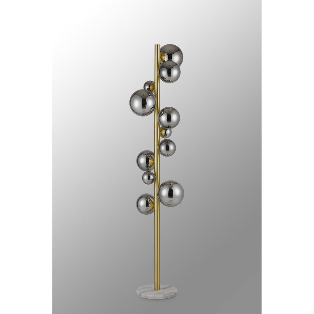 NL9327/CH9 Prague 11 Light Floor Lamp Satin Gold Chrome Plated