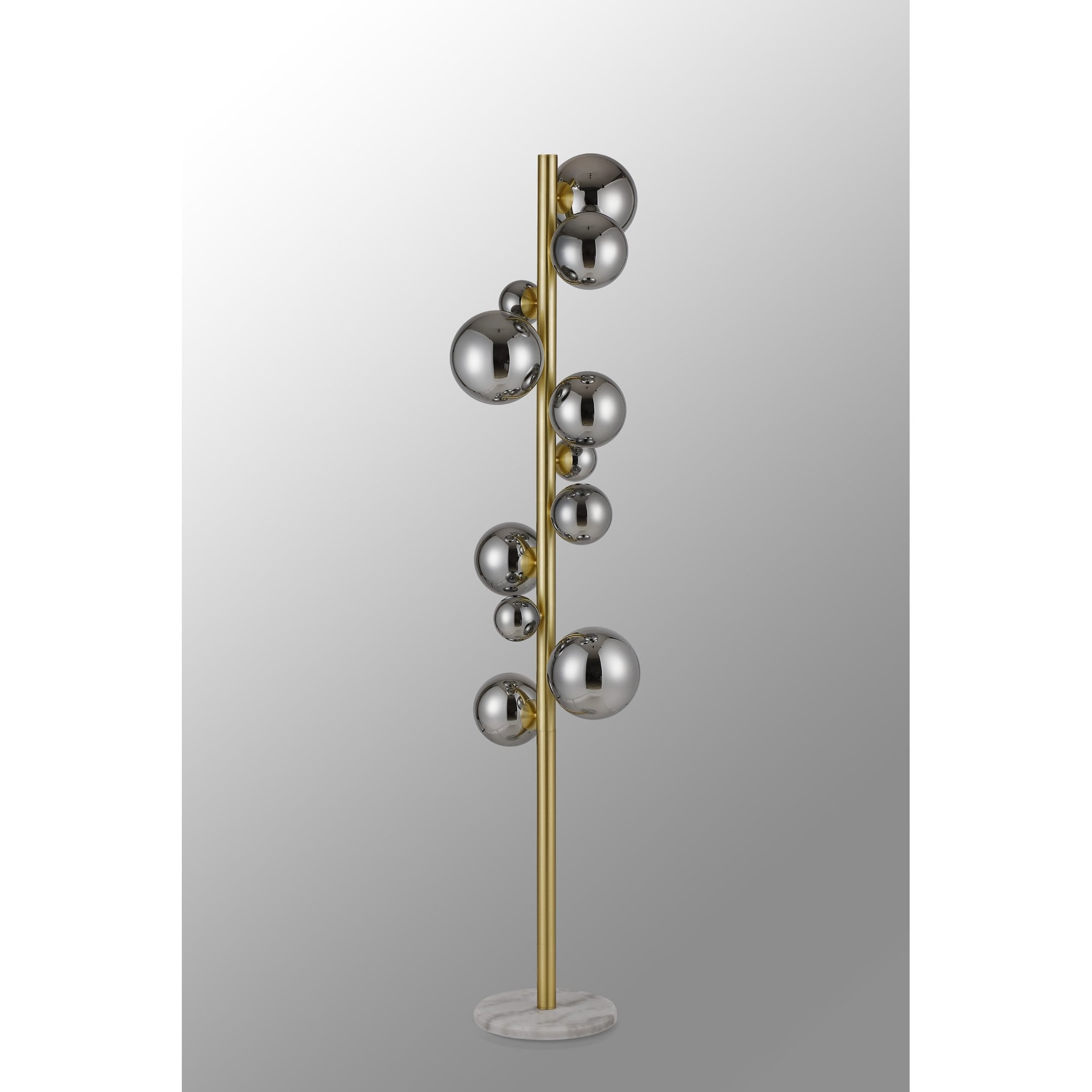 NL9327/CH9 Prague 11 Light Floor Lamp Satin Gold Chrome Plated