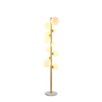 NL9327/OP9 Prague 11 Light Floor Lamp Satin Gold Opal