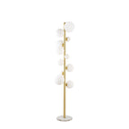 NL9327/OP9 Prague 11 Light Floor Lamp Satin Gold Opal