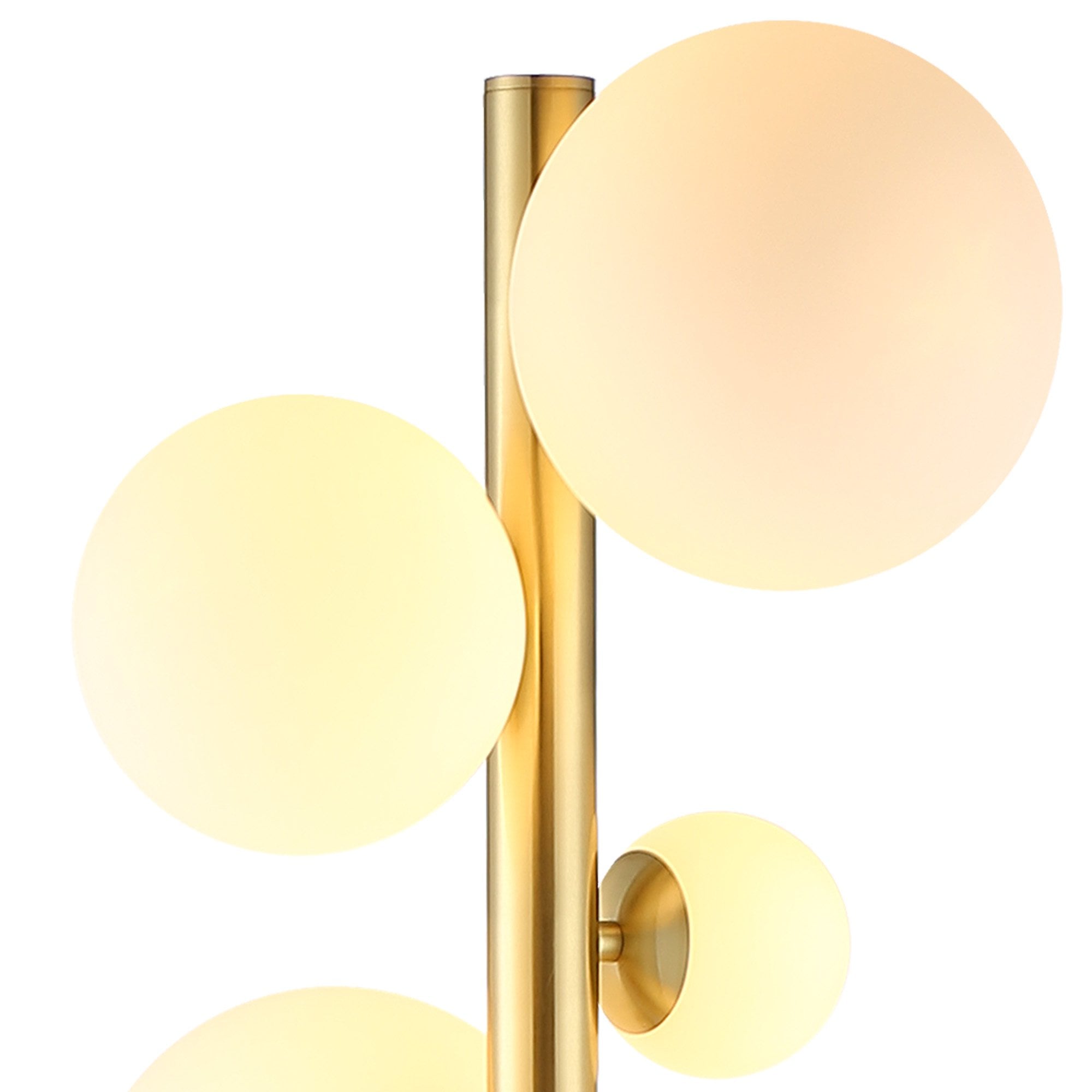 Prague 11 Light Floor  Lamp Satin Gold Opal