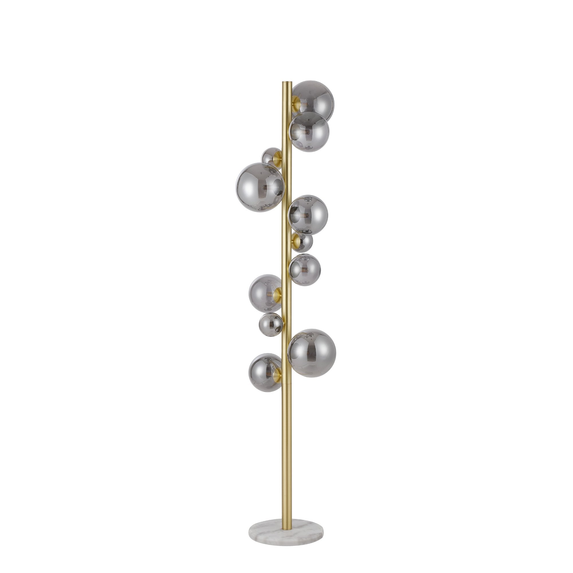 NL9327/SM9 Prague 11 Light Floor Lamp Satin Gold Smoke Plated