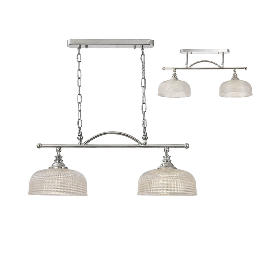 NL86039 Sakkas 2 Light Pendant/Ceiling Light Polished Nickel