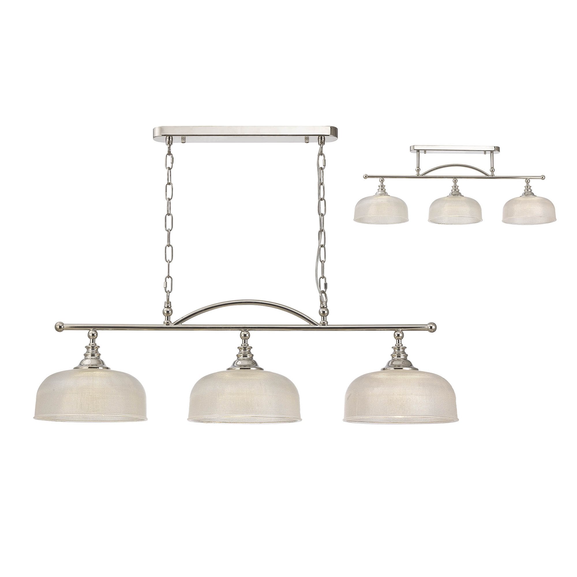 NL86049 Sakkas 3 Light Pendant/Ceiling Light Polished Nickel