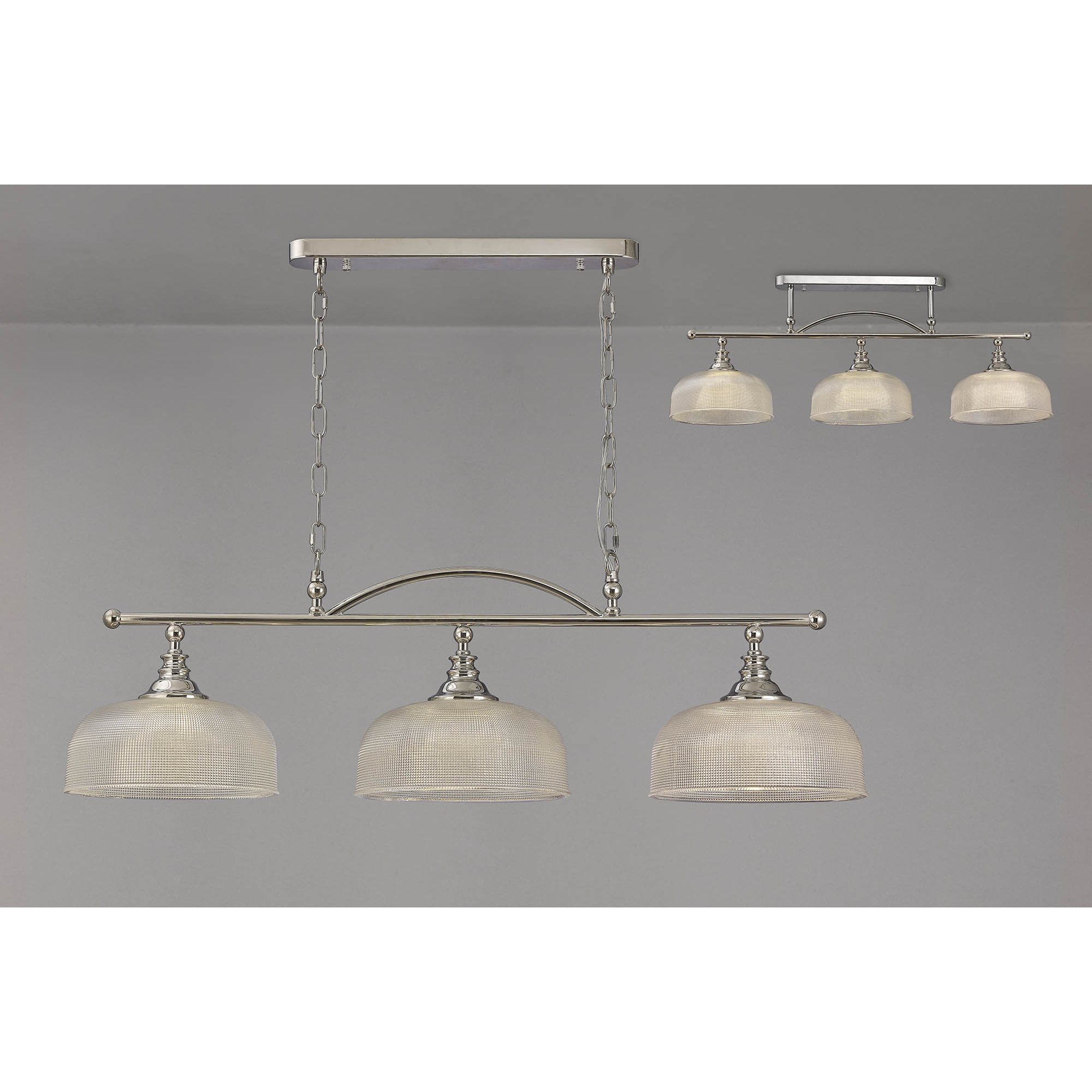 NL86049 Sakkas 3 Light Pendant/Ceiling Light Polished Nickel