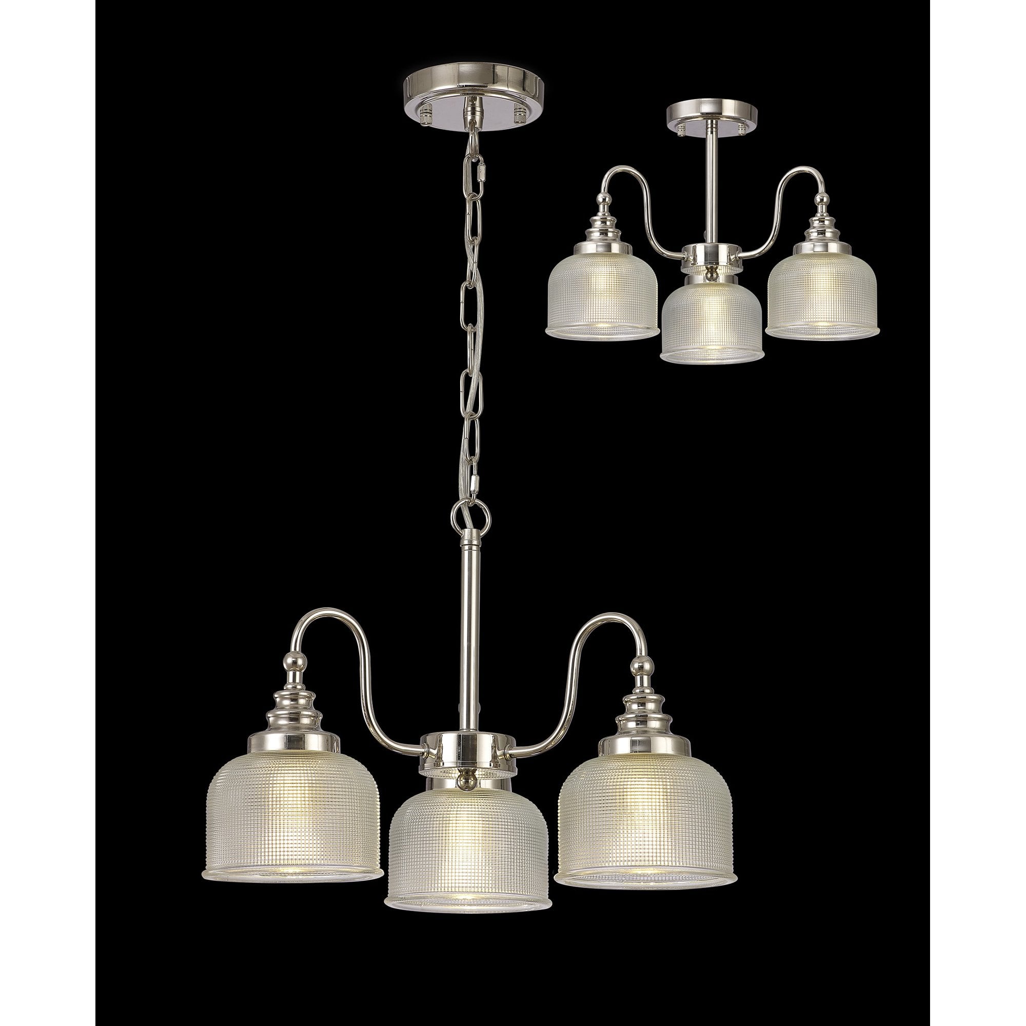 NL86059 Sakkas 3 Light Pendant/Ceiling Light Polished Nickel