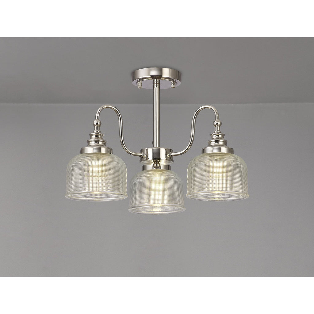 NL86059 Sakkas 3 Light Pendant/Ceiling Light Polished Nickel