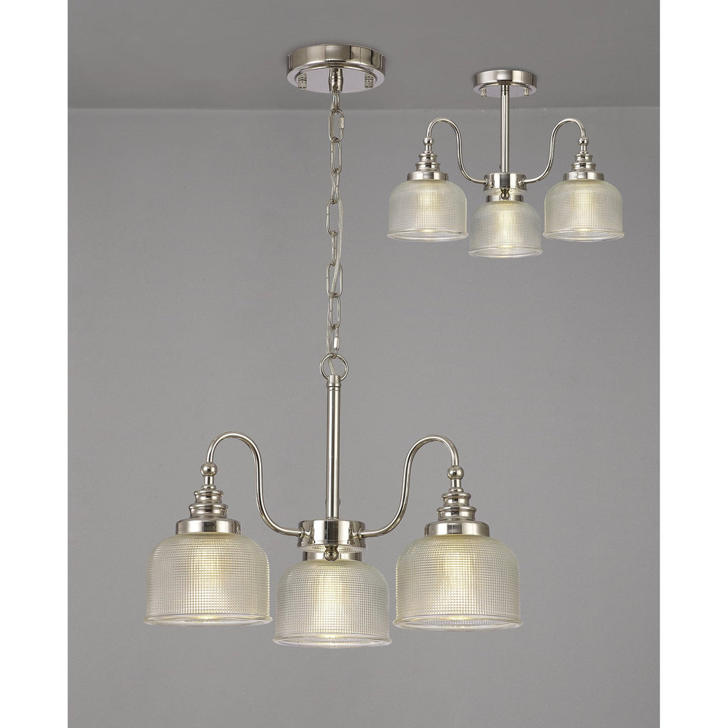NL86059 Sakkas 3 Light Pendant/Ceiling Light Polished Nickel