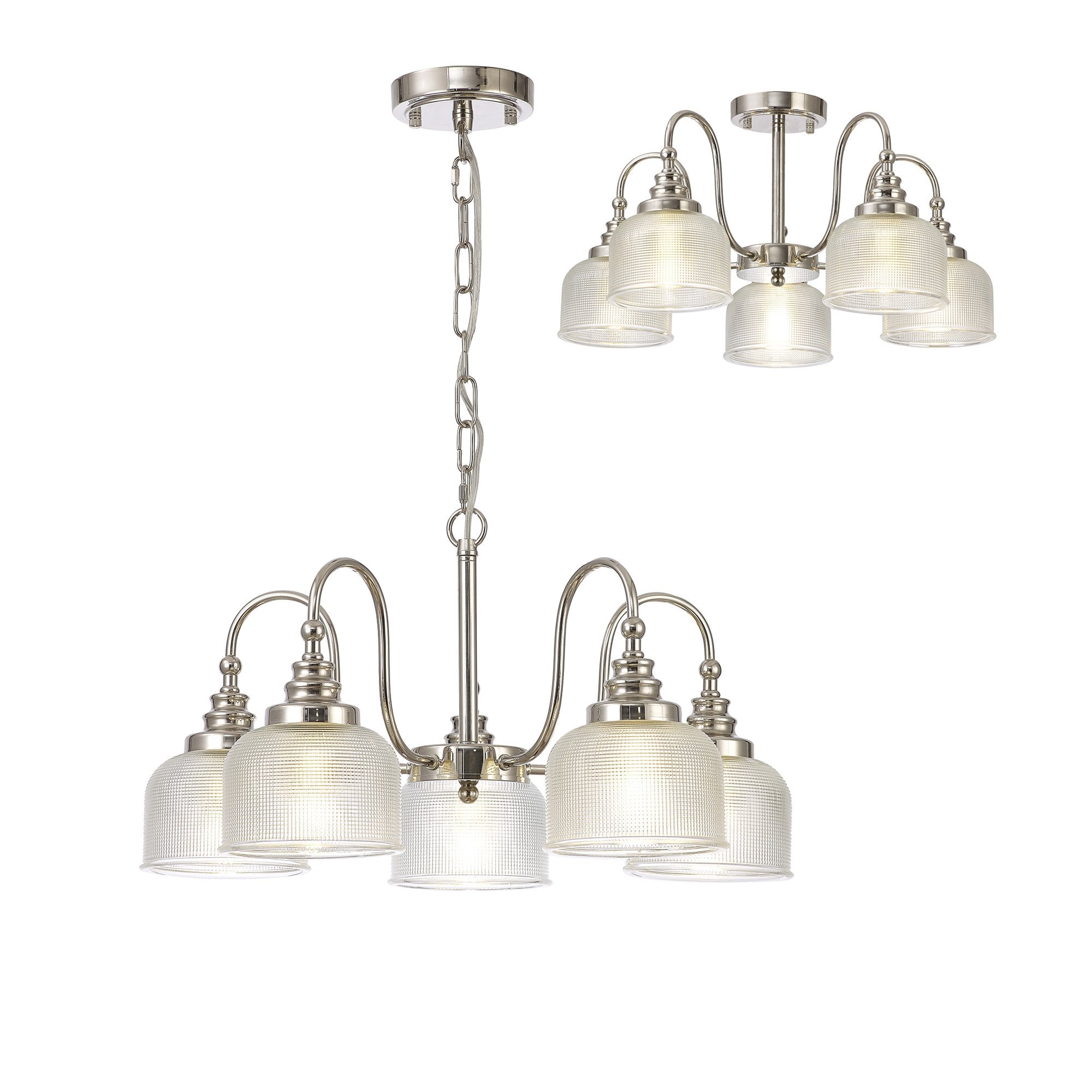 NL86069 Sakkas 5 Light Pendant/Ceiling Light Polished Nickel