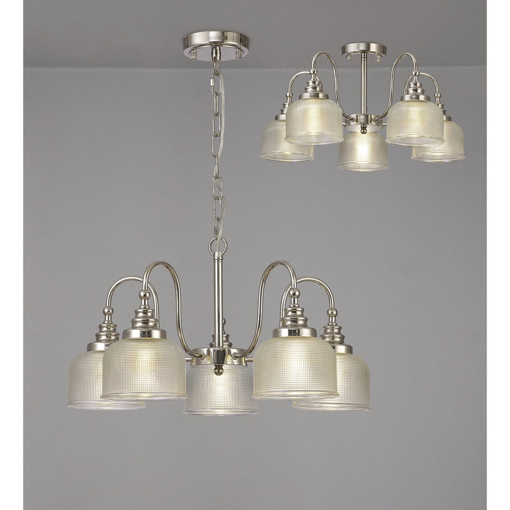 NL86069 Sakkas 5 Light Pendant/Ceiling Light Polished Nickel
