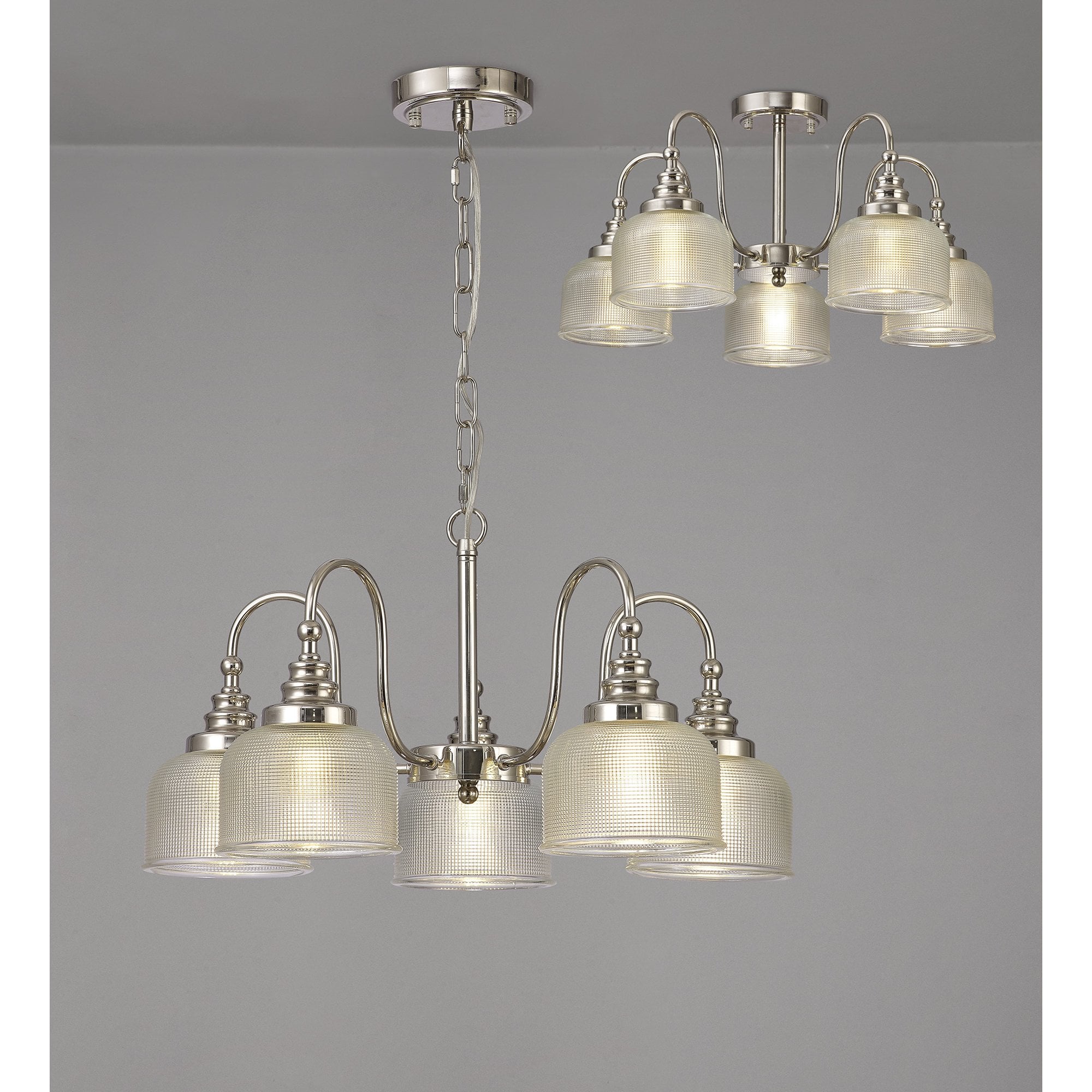 NL86069 Sakkas 5 Light Pendant/Ceiling Light Polished Nickel