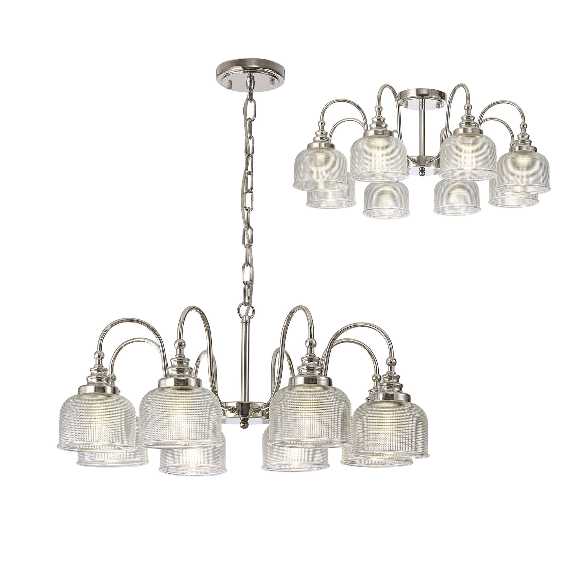 NL86079 Sakkas 8 Light Pendant/Ceiling Light Polished Nickel