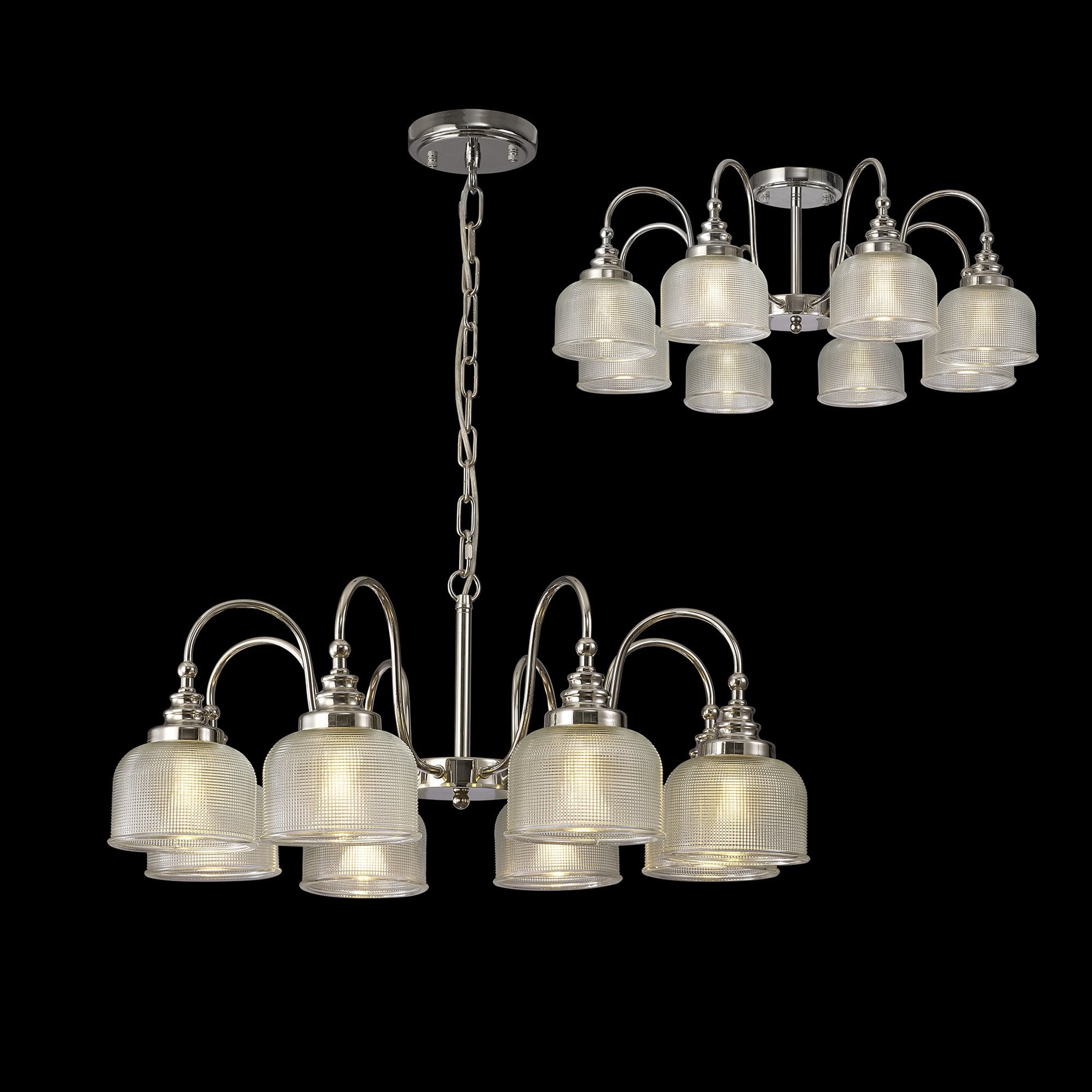 NL86079 Sakkas 8 Light Pendant/Ceiling Light Polished Nickel