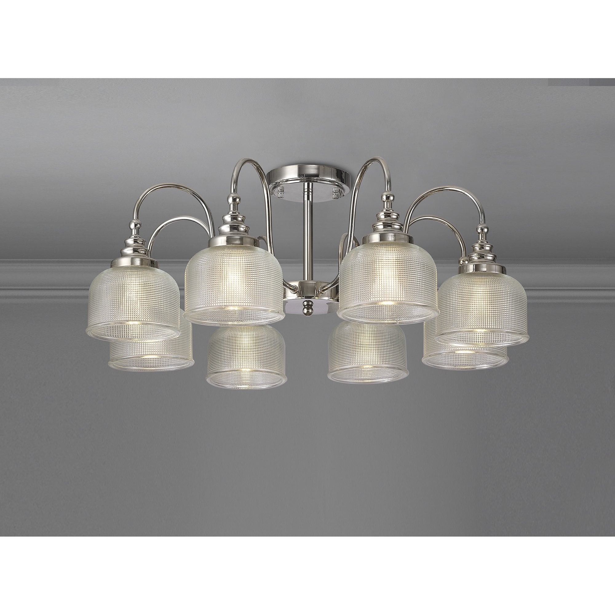 NL86079 Sakkas 8 Light Pendant/Ceiling Light Polished Nickel