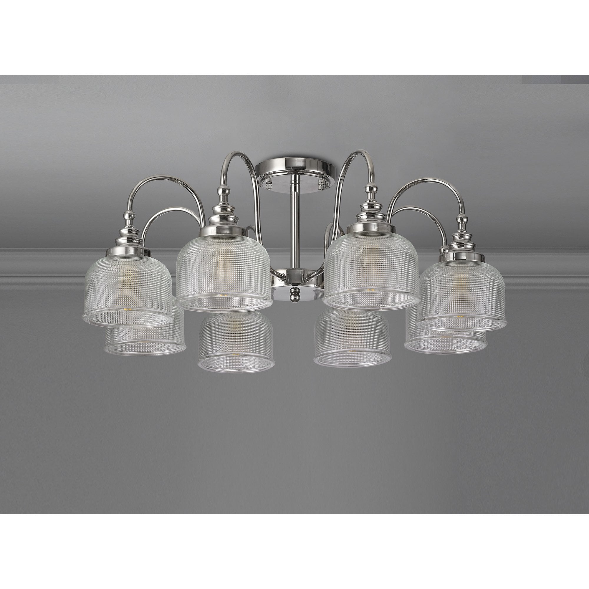 NL86079 Sakkas 8 Light Pendant/Ceiling Light Polished Nickel