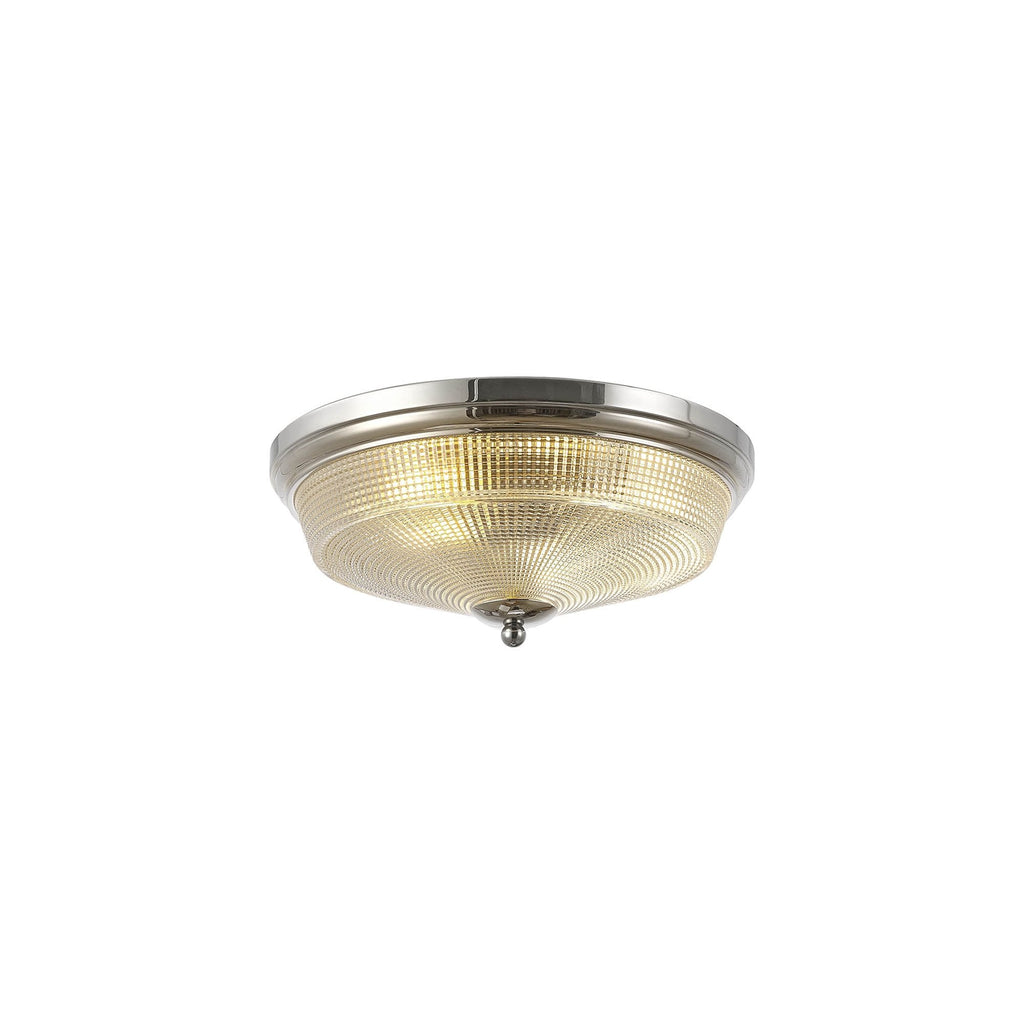 NL86089 Sakkas 2 Light Flush Ceiling Light Polished Nickel