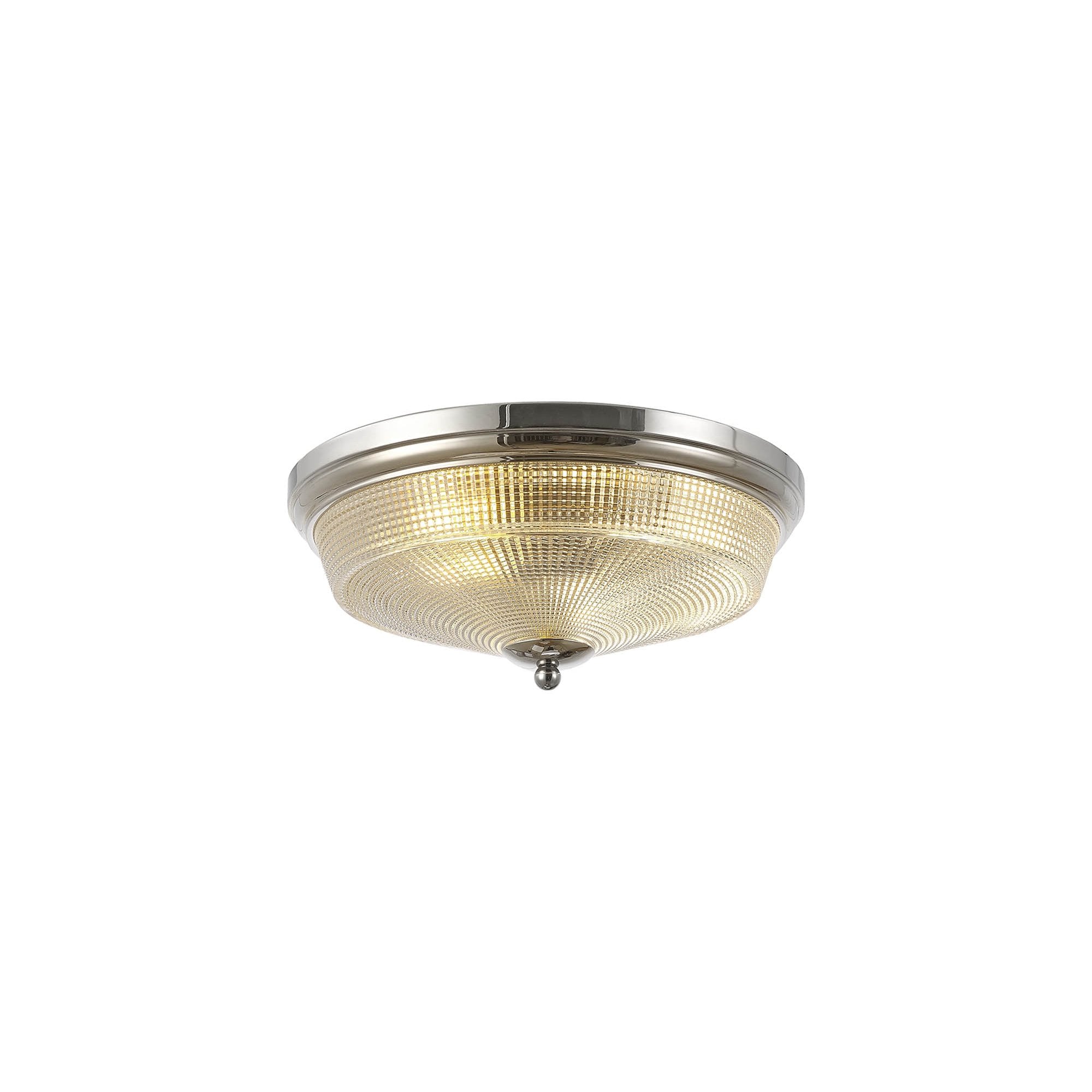NL86089 Sakkas 2 Light Flush Ceiling Light Polished Nickel