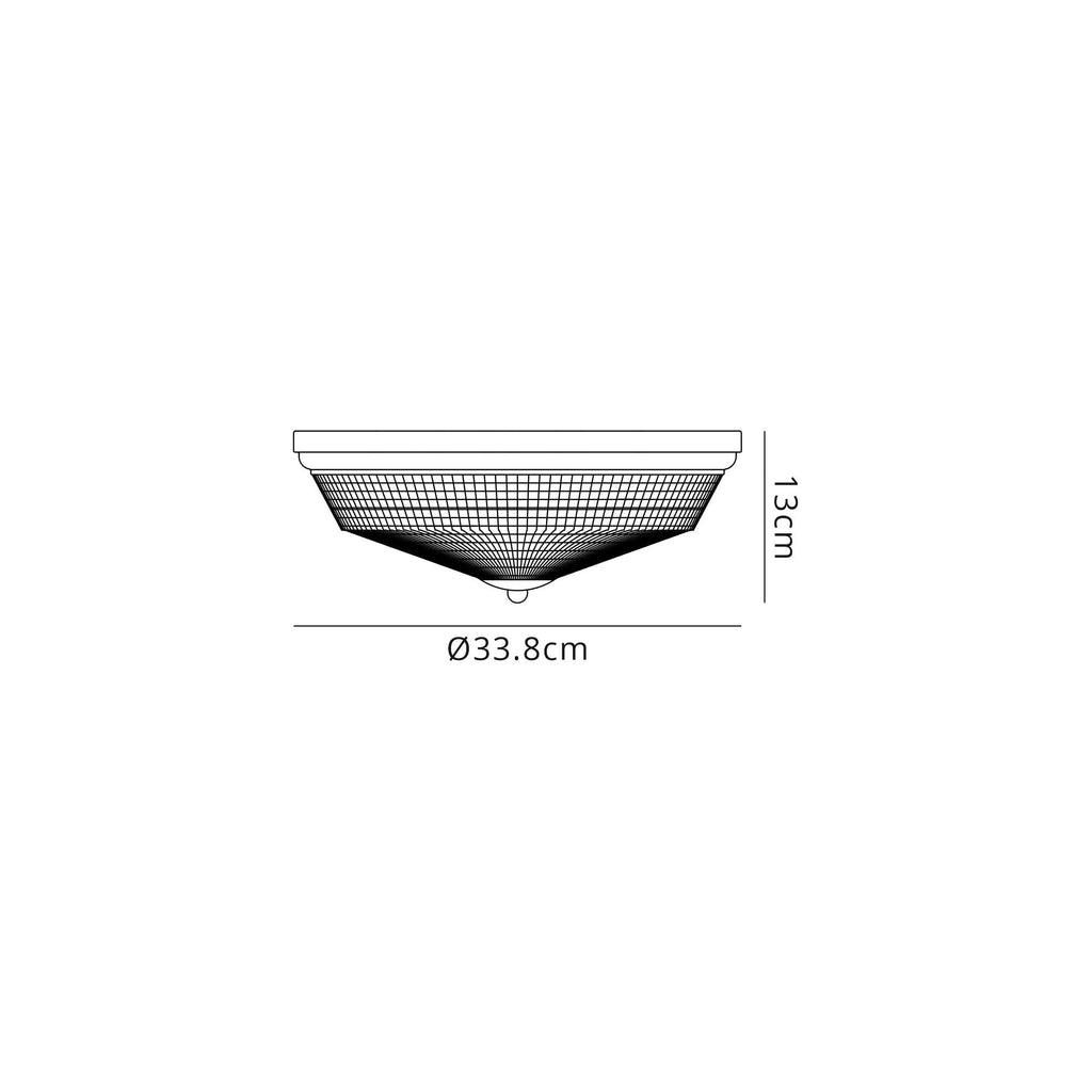 NL86089 Sakkas 2 Light Flush Ceiling Light Polished Nickel