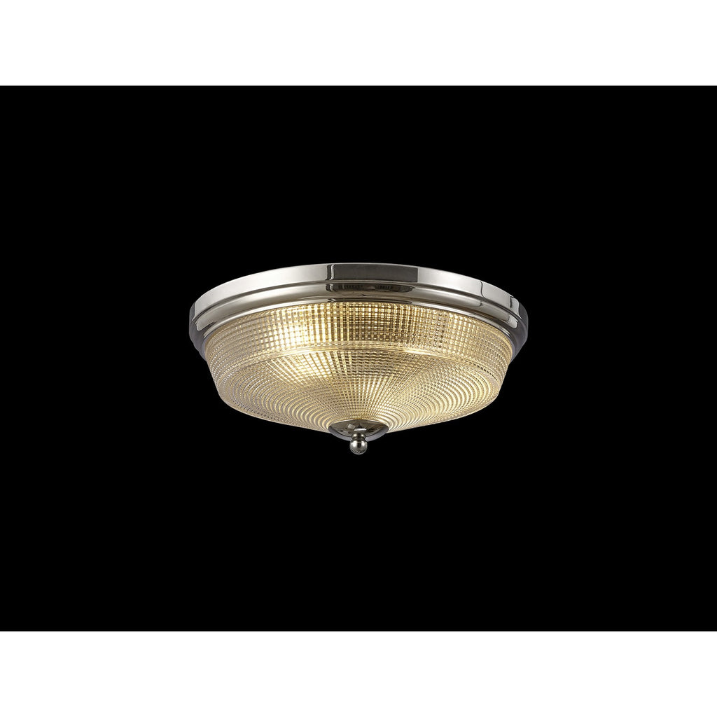 NL86089 Sakkas 2 Light Flush Ceiling Light Polished Nickel