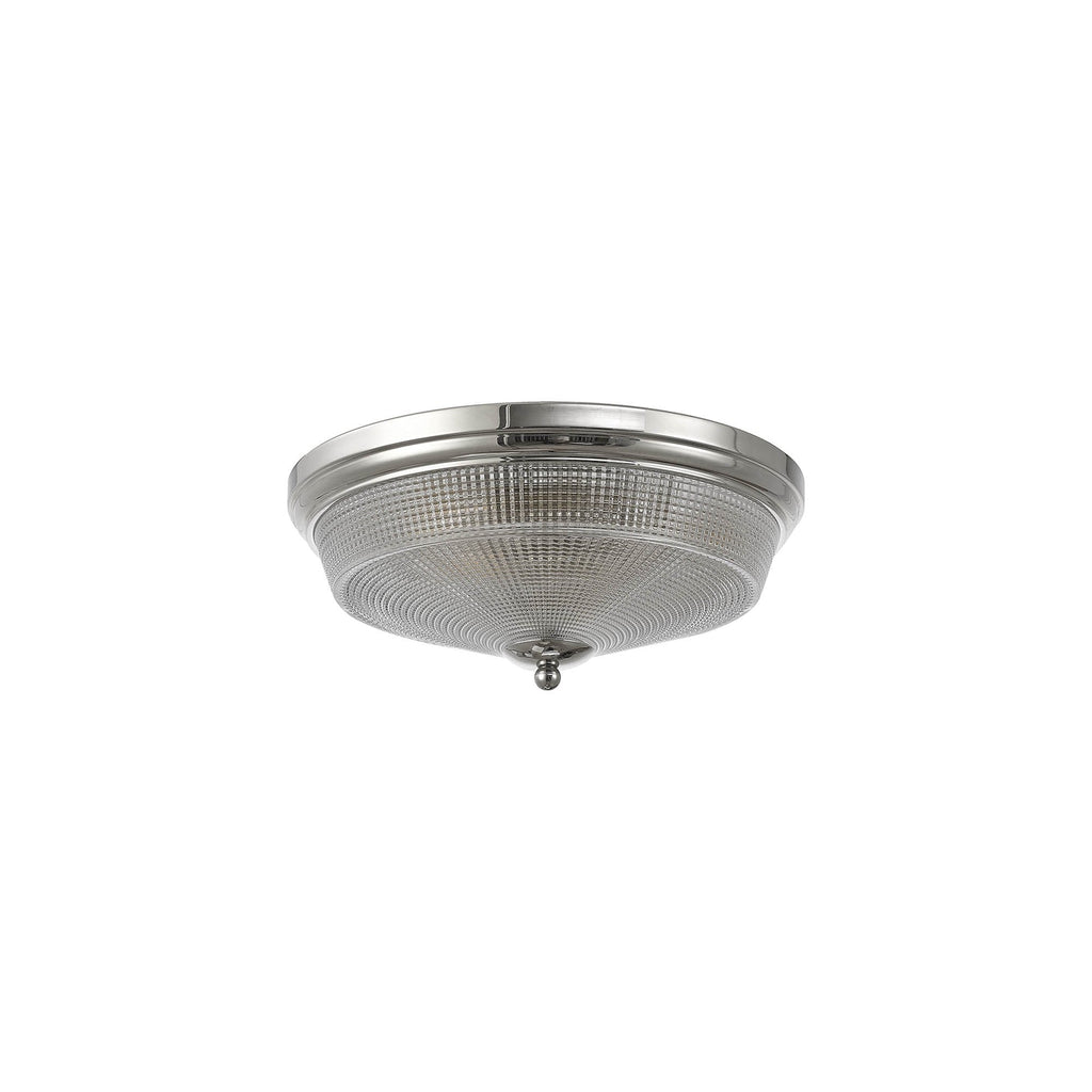 NL86089 Sakkas 2 Light Flush Ceiling Light Polished Nickel