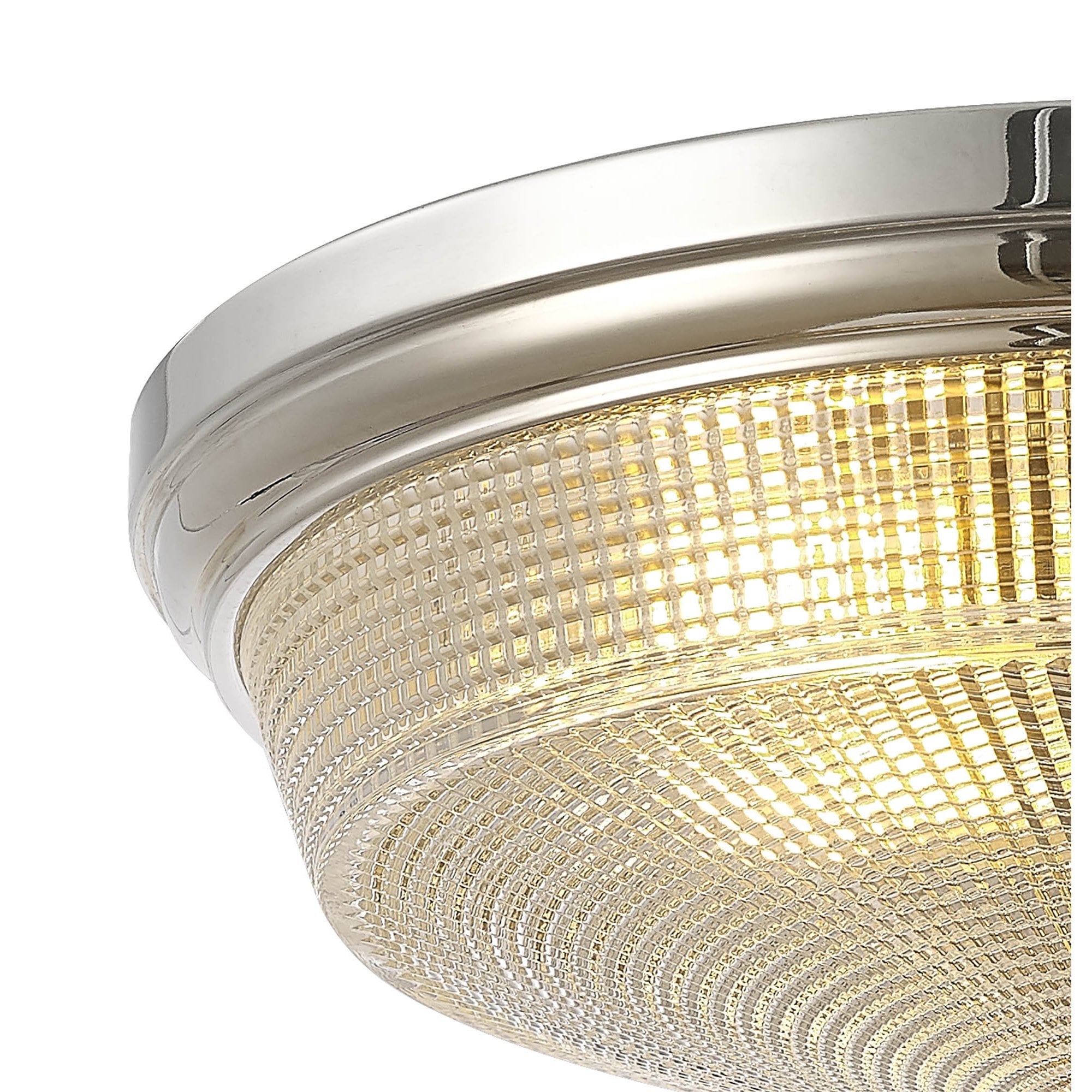 NL86089 Sakkas 2 Light Flush Ceiling Light Polished Nickel