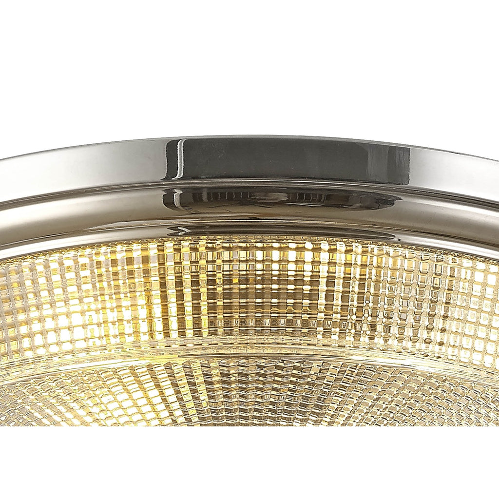 NL86089 Sakkas 2 Light Flush Ceiling Light Polished Nickel