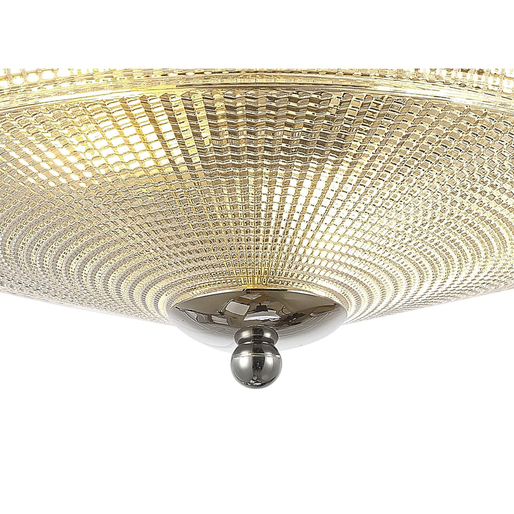 NL86089 Sakkas 2 Light Flush Ceiling Light Polished Nickel