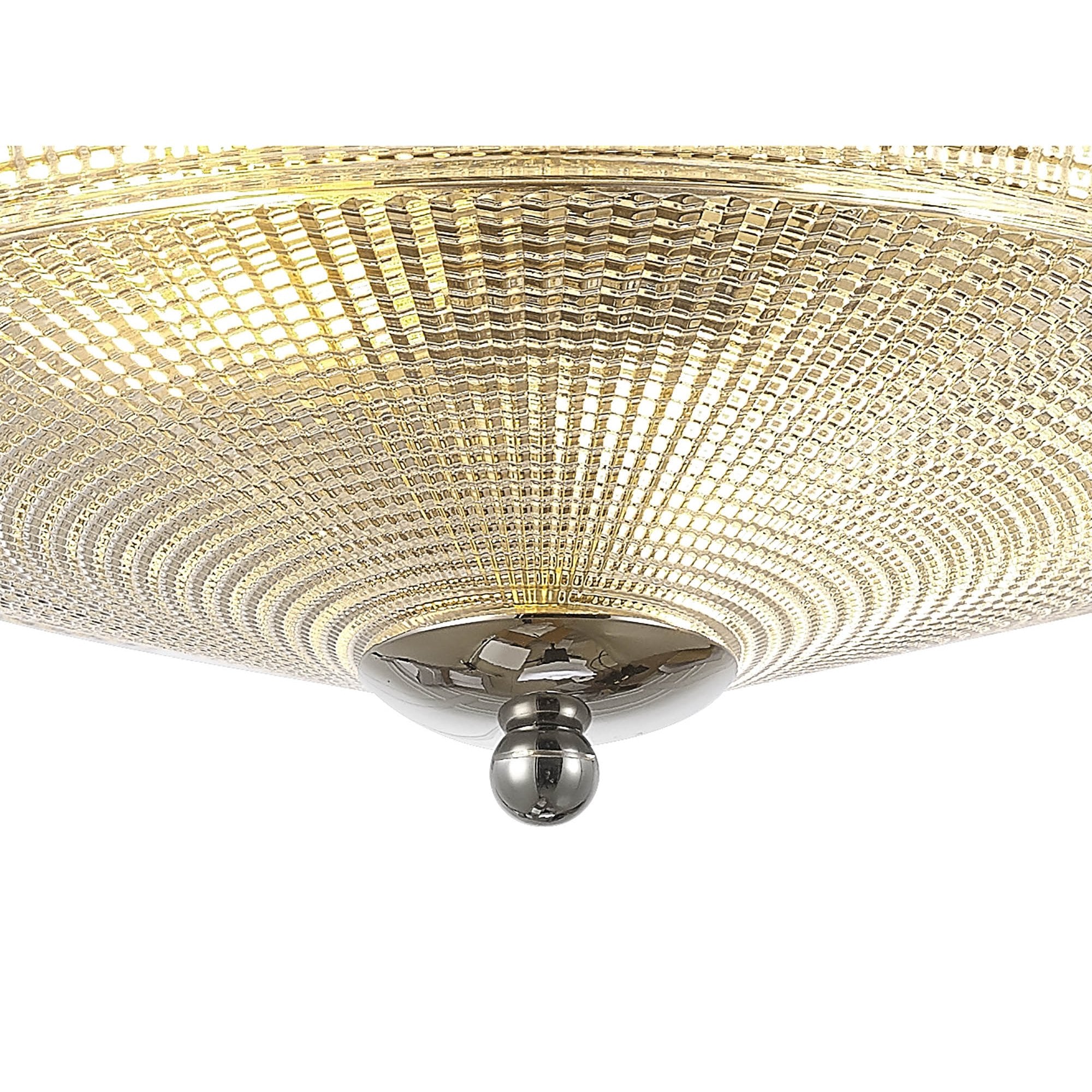 NL86089 Sakkas 2 Light Flush Ceiling Light Polished Nickel