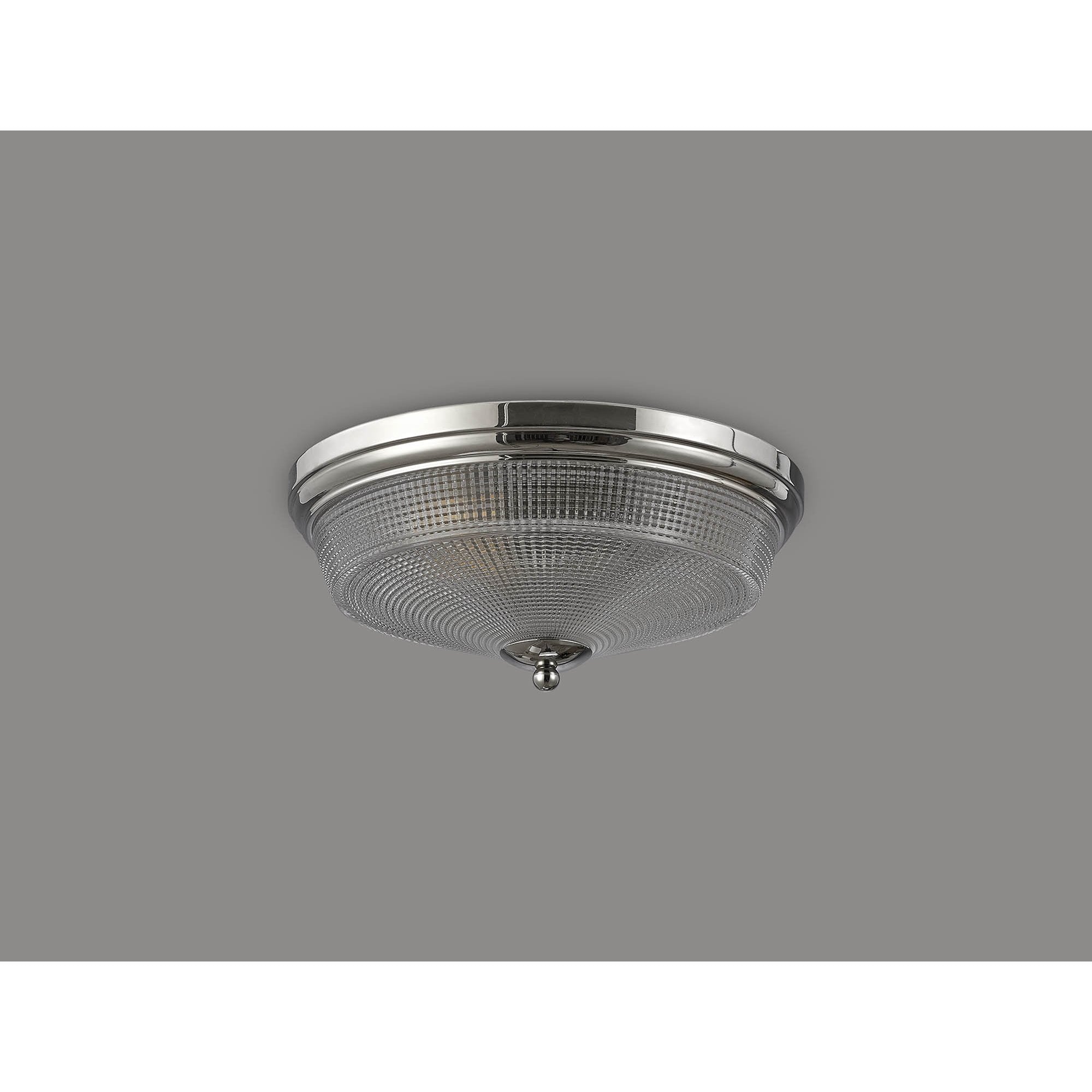 NL86089 Sakkas 2 Light Flush Ceiling Light Polished Nickel
