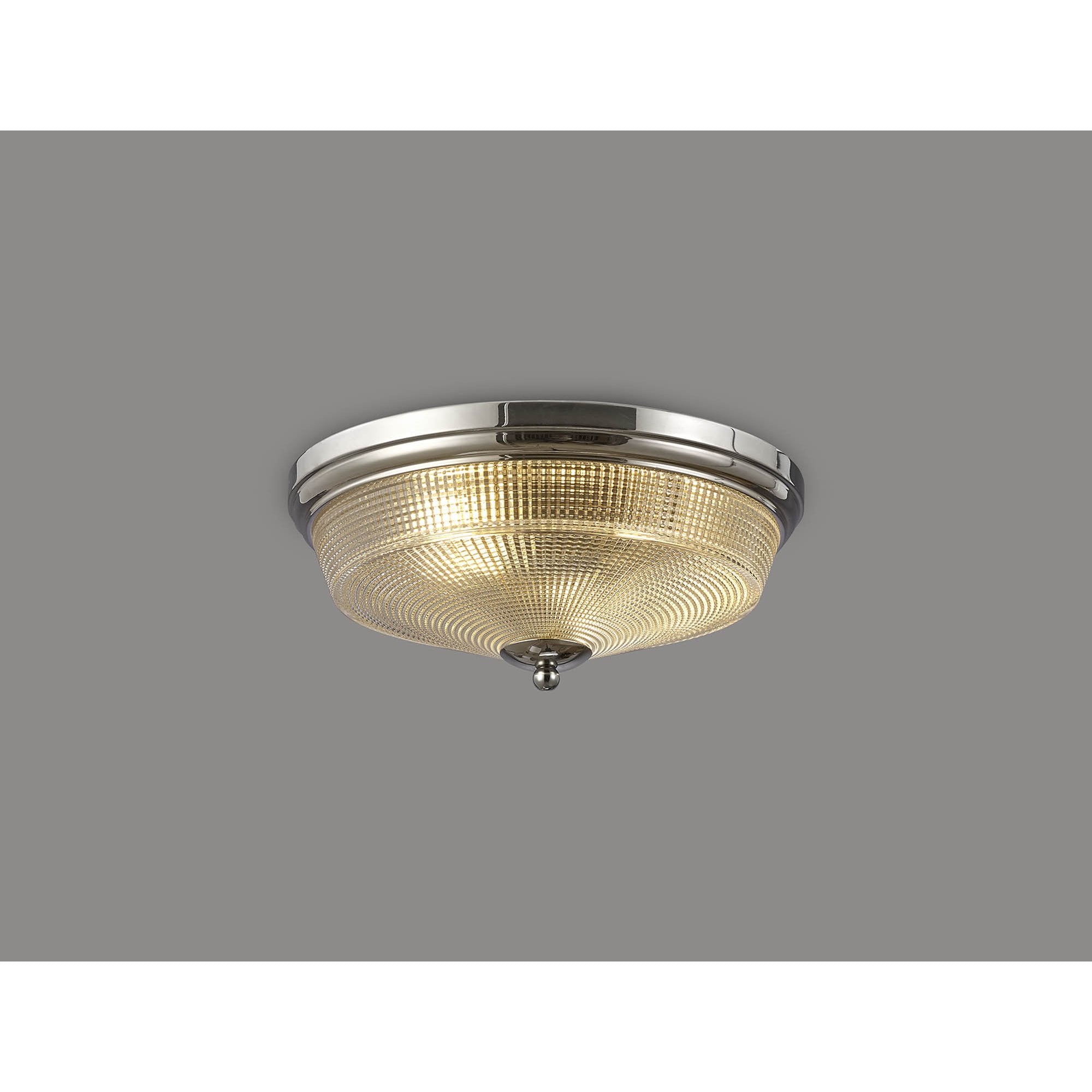 NL86089 Sakkas 2 Light Flush Ceiling Light Polished Nickel