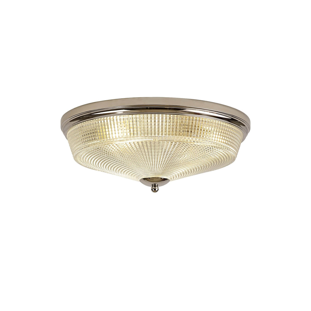 NL86099 Sakkas 3 Light Flush Ceiling Light Polished Nickel