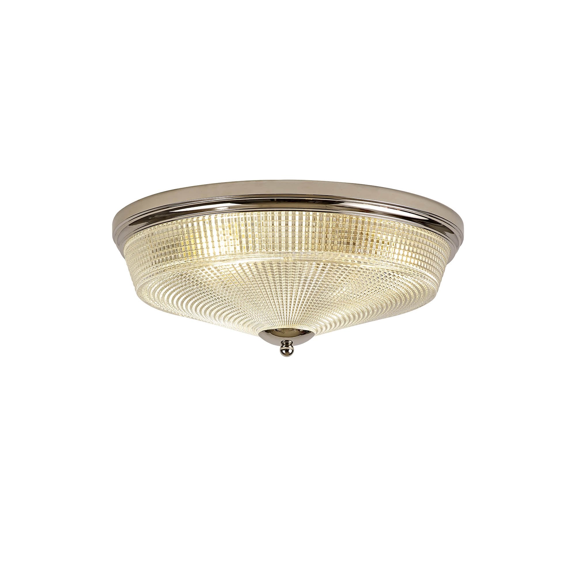 NL86099 Sakkas 3 Light Flush Ceiling Light Polished Nickel