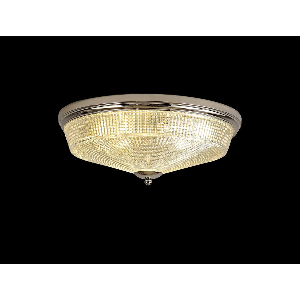 NL86099 Sakkas 3 Light Flush Ceiling Light Polished Nickel