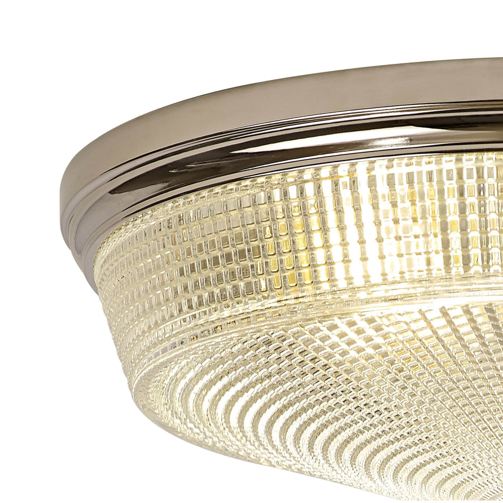NL86099 Sakkas 3 Light Flush Ceiling Light Polished Nickel