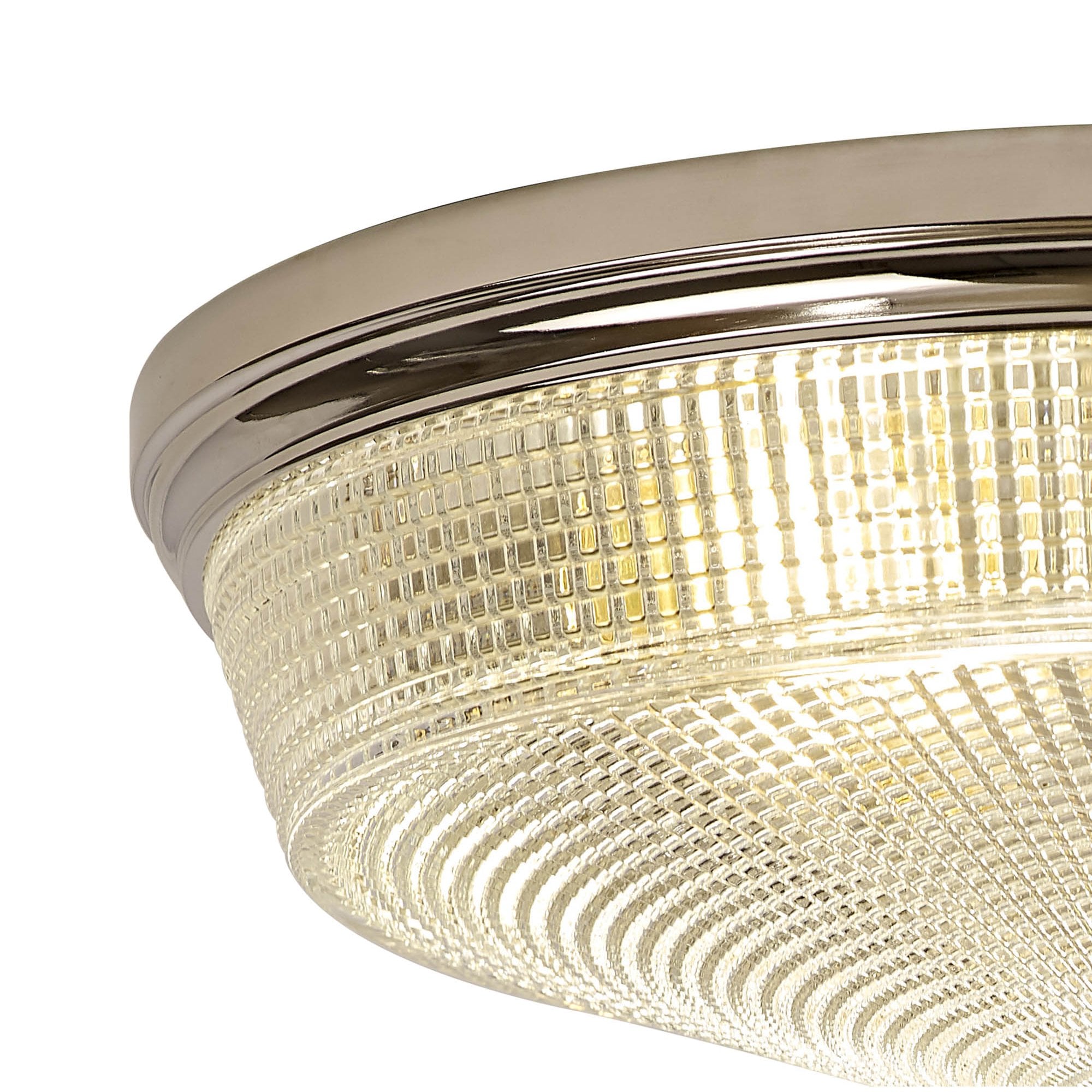 NL86099 Sakkas 3 Light Flush Ceiling Light Polished Nickel