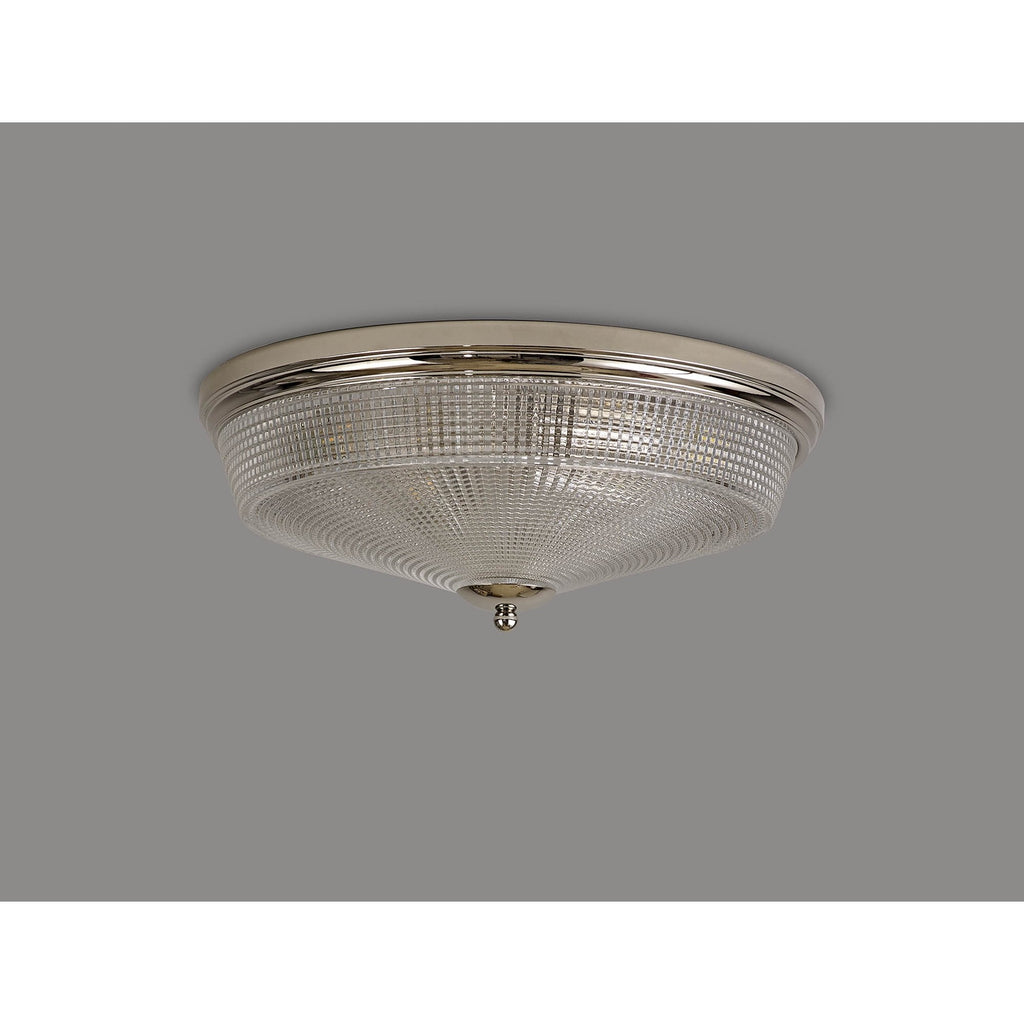 NL86099 Sakkas 3 Light Flush Ceiling Light Polished Nickel