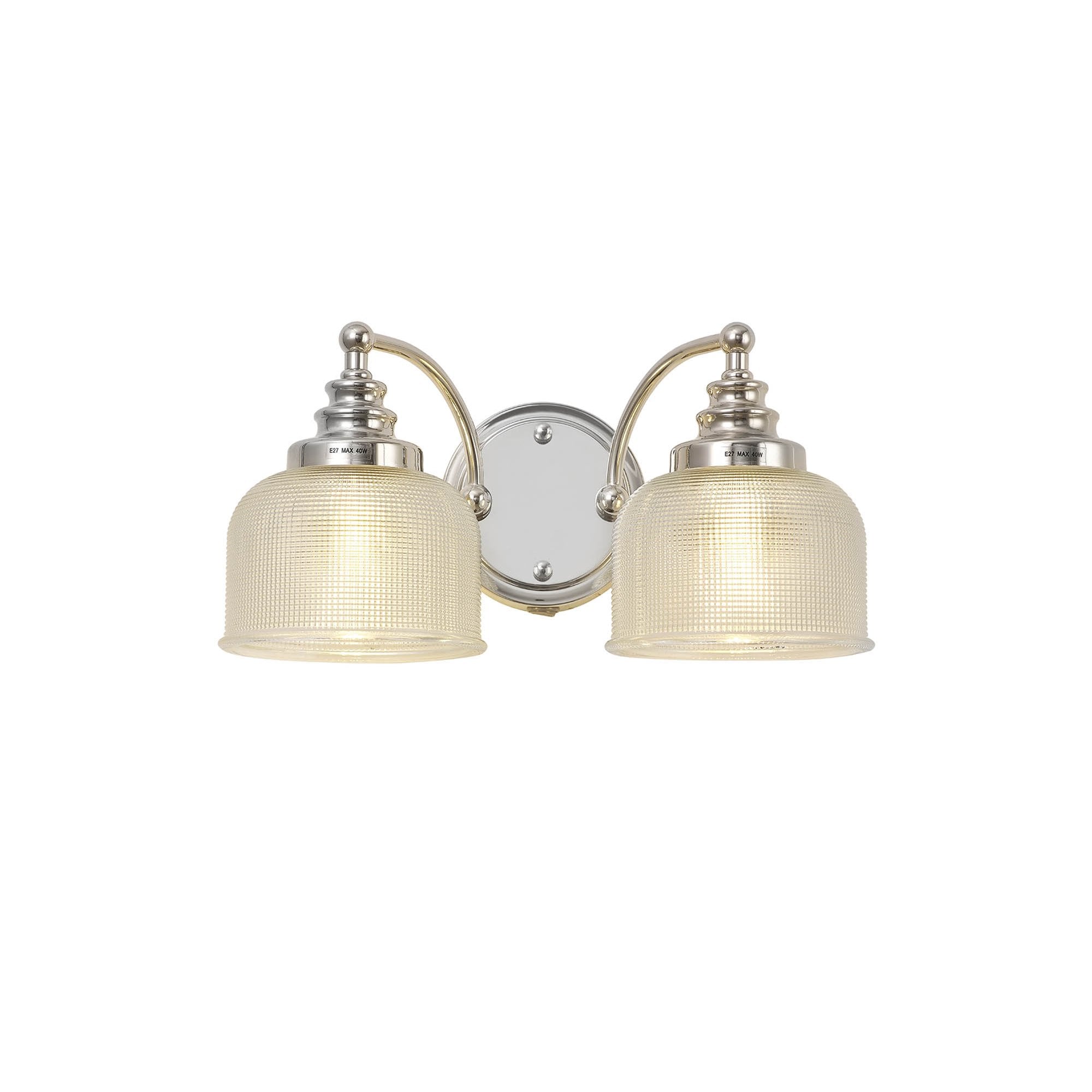 NL86119 Sakkas 2 Light Wall Light Polished Nickel