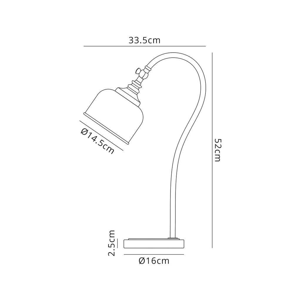NL86129 Sakkas 1 Light Table Lamp Polished Nickel