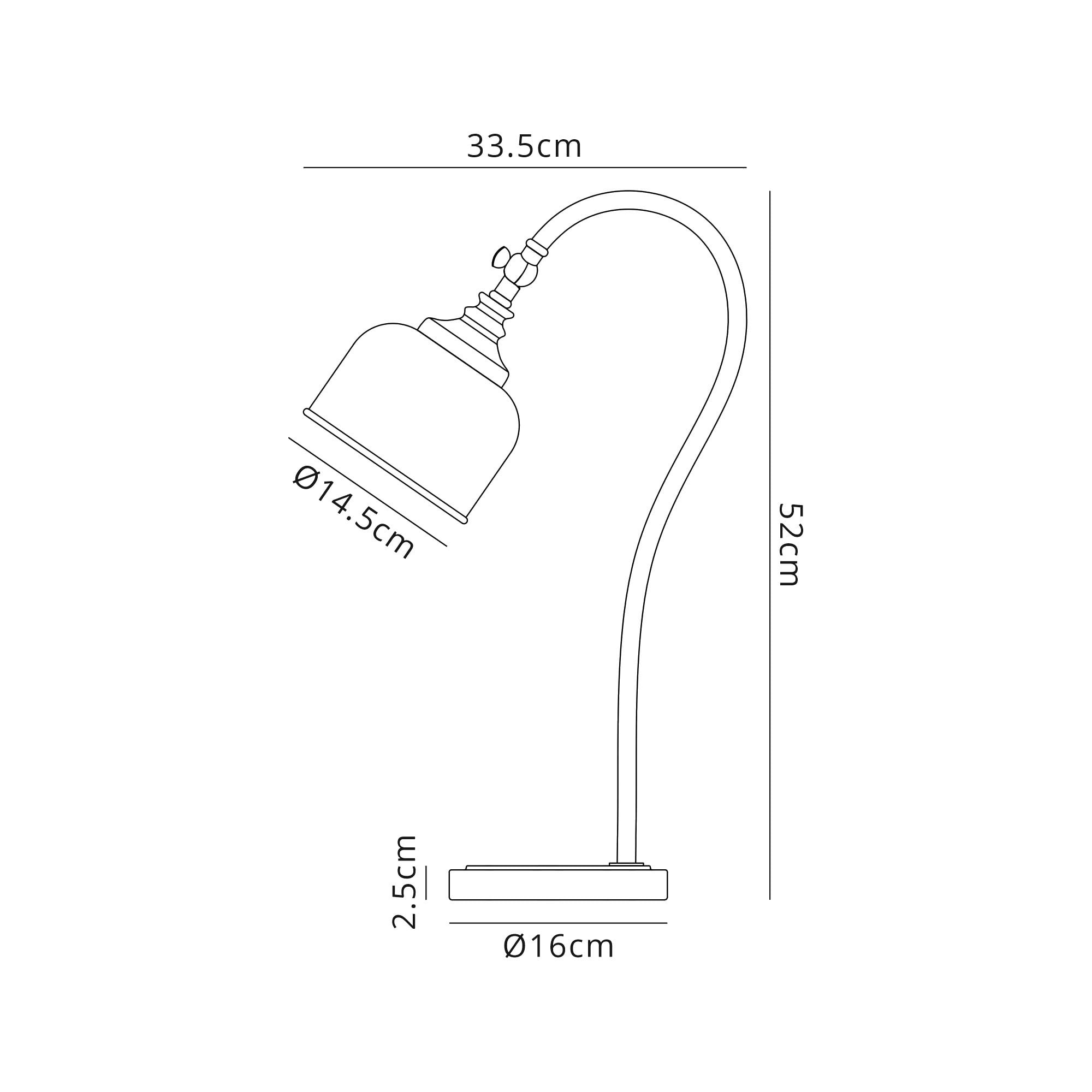 NL86129 Sakkas 1 Light Table Lamp Polished Nickel